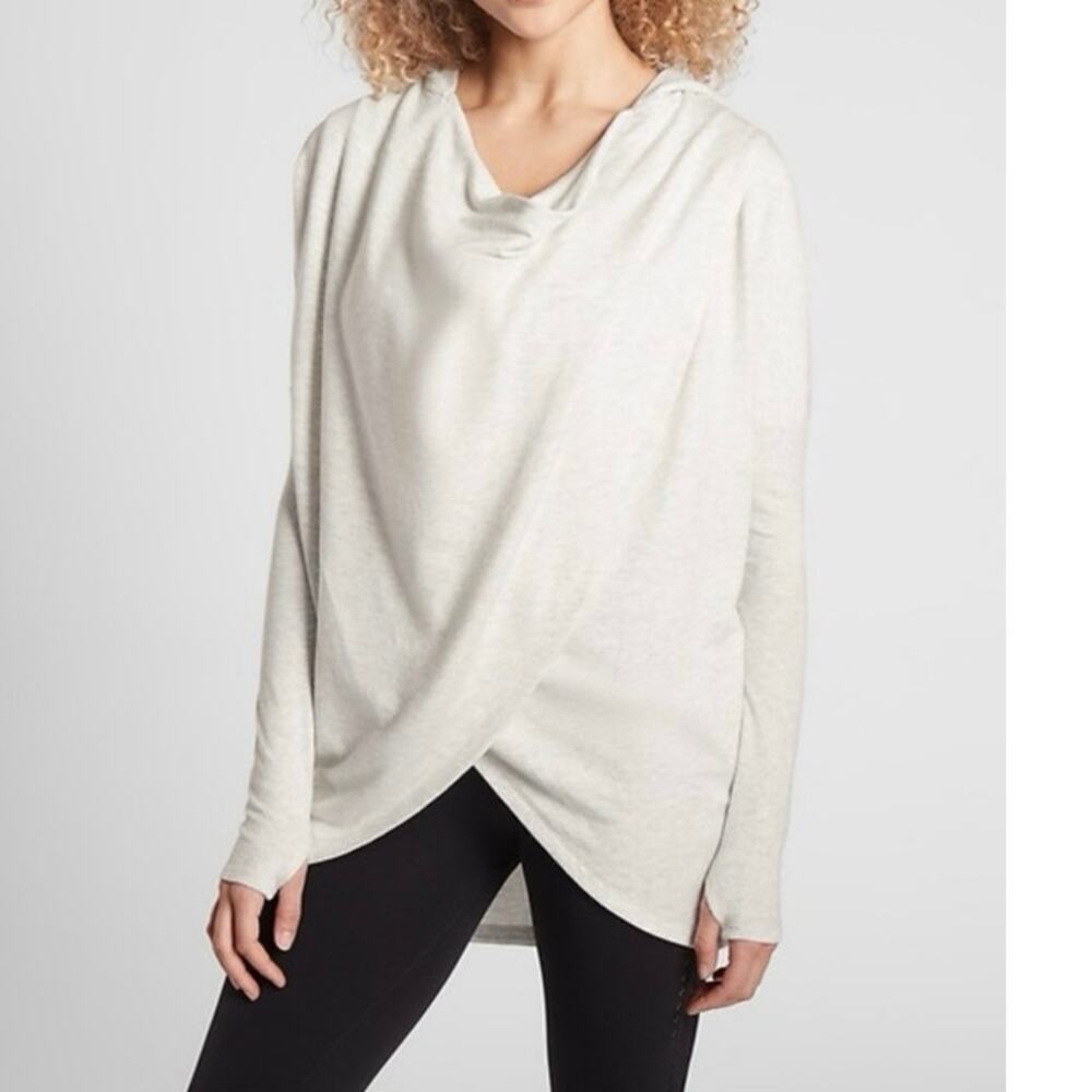 Athleta Purana Wrap hooded Sweatshirt heather gray size 1x